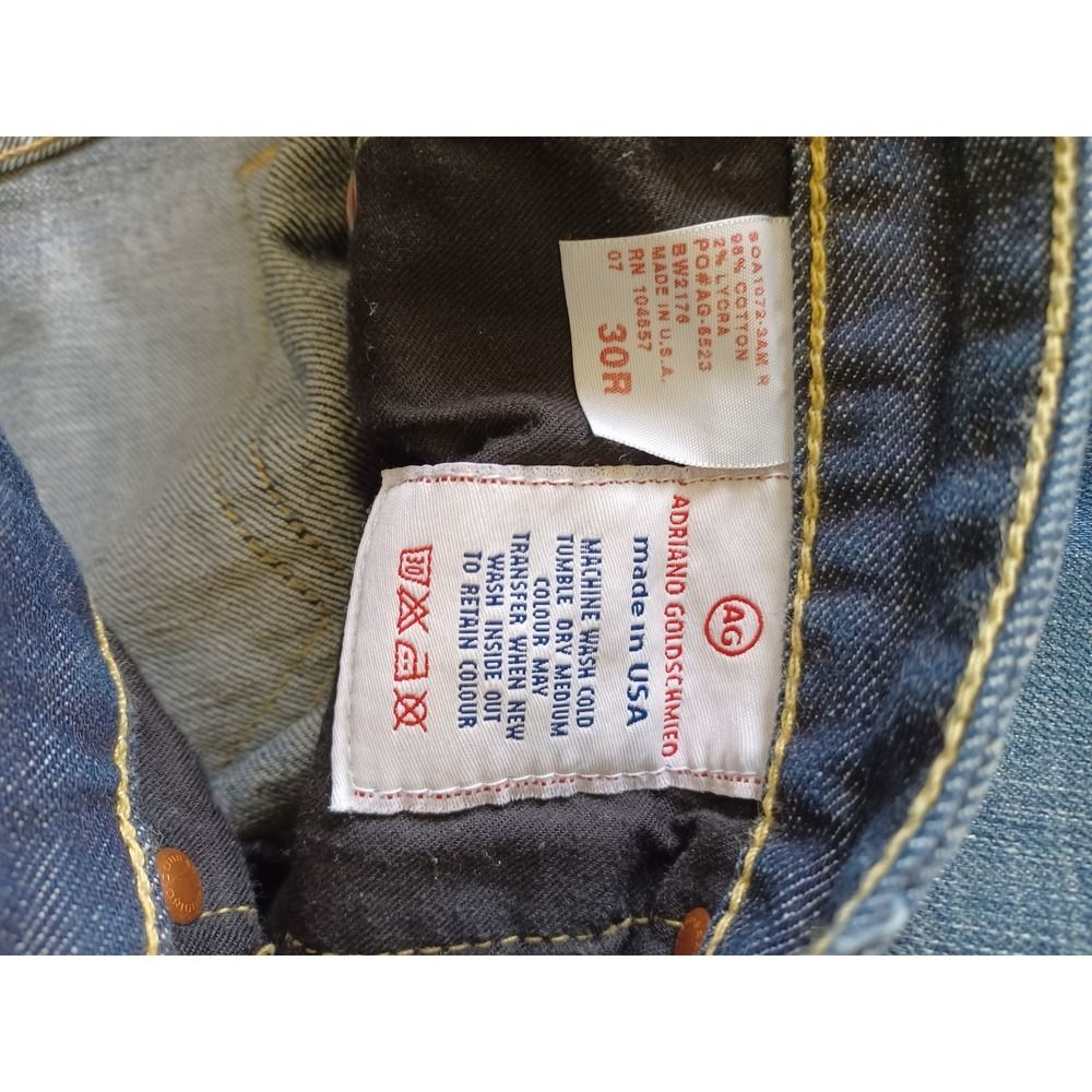 Low Rise Flare Bootcut Jeans Dark Wash Vtg Y2K Sz 30 Club AG Adriano Goldschmied - Picture 7 of 13